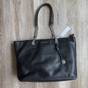 Michael Kors Mercer Chain Link Leather Tote Bag